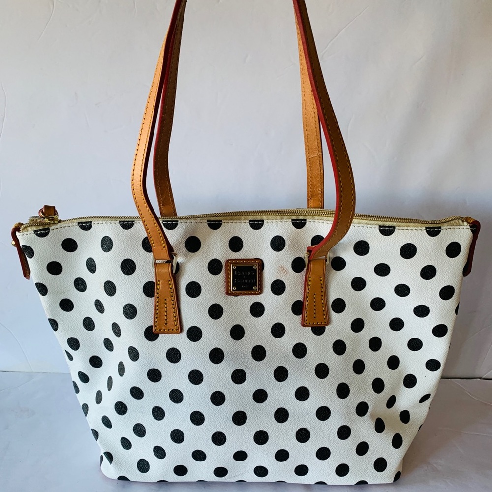 Dooney & Bourke Polka Dot Shoulder Bag - Black and White